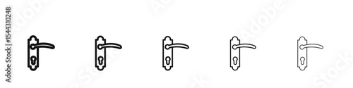 Door knob icon black and white vector sign