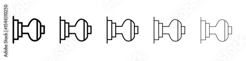 Door knob icon black and white vector sign