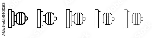 Door knob icon black and white vector sign