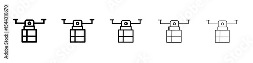 drone delivery icon black and white vector sign
