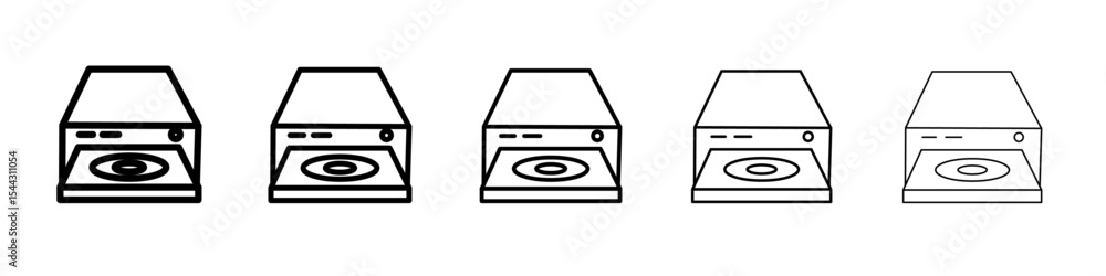 Fototapeta premium Dvd CDROM disc icon black and white vector sign
