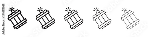 dynamite icon black and white vector sign