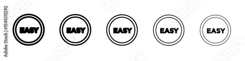Easy icon black and white vector sign