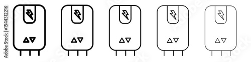 Electric heating boiler icon black and white vector sign