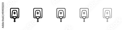 Electrical soap box icon black and white vector sign