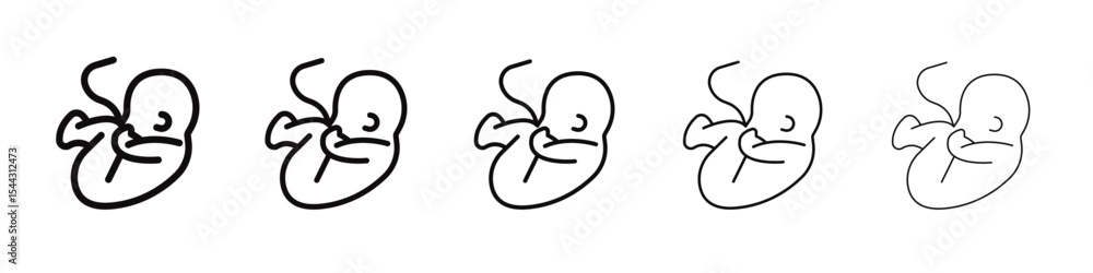 Embryo Child icon black and white vector sign Embryo Child icon black and white vector sign