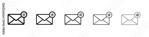 Email icon black and white vector sign