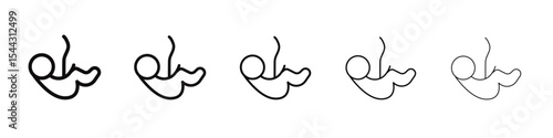 Embryo Child icon black and white vector sign