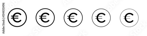 Euro Icon black and white vector sign