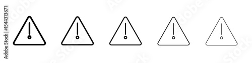 Exclamation mark icon black and white vector sign