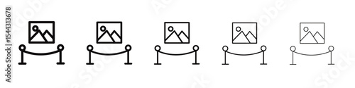 Exhibit icon black and white vector sign