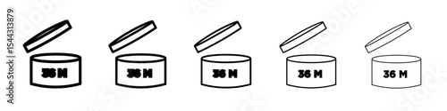 Expiration date icon black and white vector sign