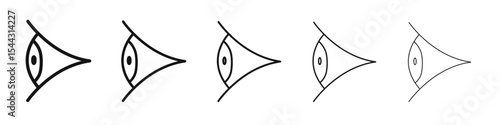Eye icon black and white vector sign