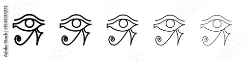 Eye of Horus Egypt Deity icon black and white vector sign