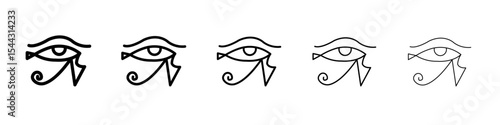 Eye of Horus Egypt Deity icon black and white vector sign