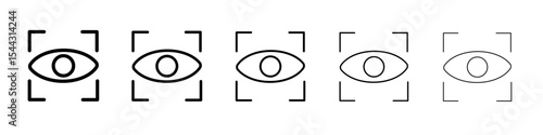 Eye scanner icon black and white vector sign