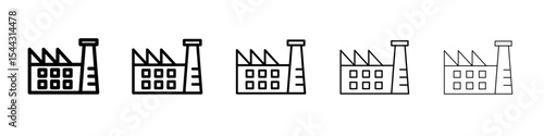 Factory icon black and white vector sign