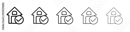 family safe at home icon black and white vector sign