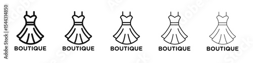 Fashion boutique icon black and white vector sign