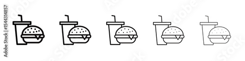 Fast food icon black and white vector sign