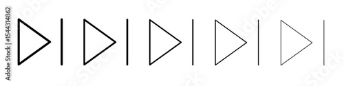 Fast forward icon black and white vector sign