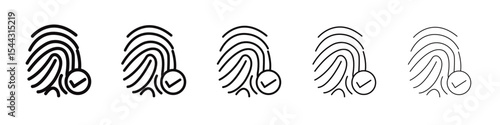 Finger authentication icon black and white vector sign