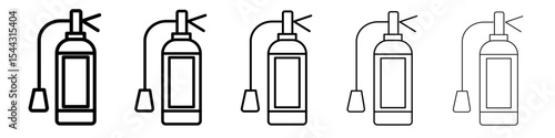 Fire extinguisher icon black and white vector sign