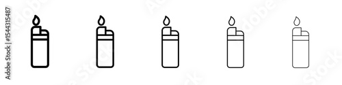 fire lighter icon black and white vector sign