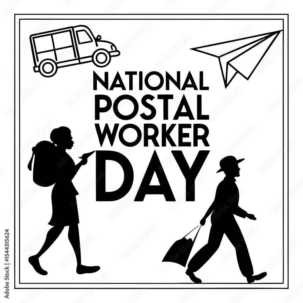 Obraz premium NATIONAL POSTAL WORKER DAY vector illustration