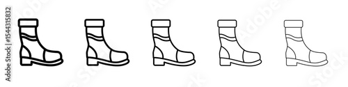 Fishing boots icon black and white vector sign