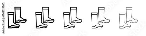 Fishing boots icon black and white vector sign