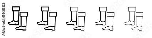 Fishing boots icon black and white vector sign