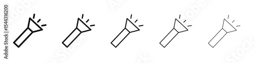 Flashlight icon black and white vector sign