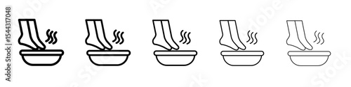 Foot Soak icon black and white vector sign