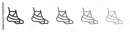 Foot splint icon black and white vector sign