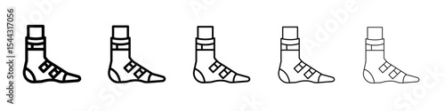 Foot splint icon black and white vector sign