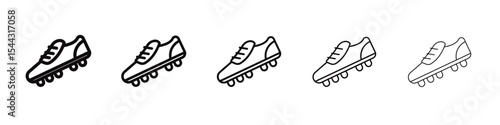 football soccer shoes icon black and white vector sign