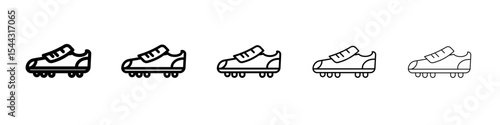 football soccer shoes icon black and white vector sign