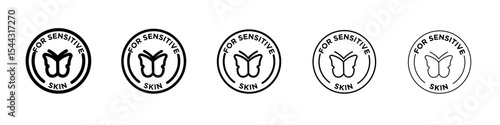 For sensitive skin icon black and white vector sign