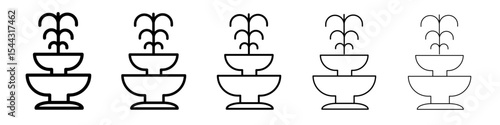Fountain icon black and white vector sign
