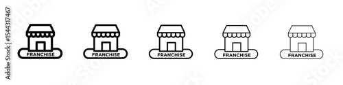 Franchise icon black and white vector sign