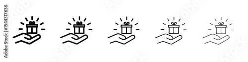Free gift icon black and white vector sign