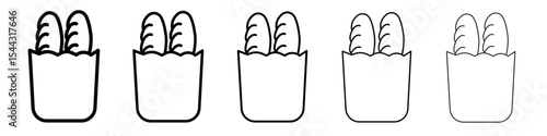 French bread icon black and white vector sign