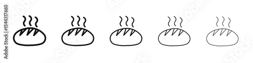 fresh bread icon black and white vector sign