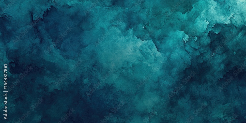 Obraz premium Deep teal abstract watercolor texture