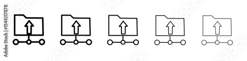 FTP navigate up icon black and white vector sign