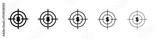Funds hunting icon black and white vector sign