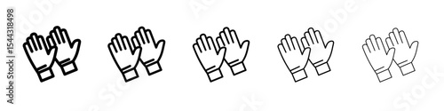 Garden gloves icon black and white vector sign