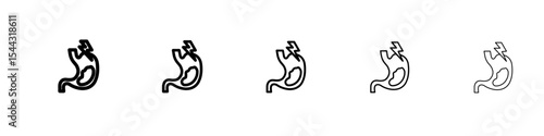 Gastritis icon black and white vector sign