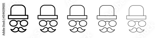 Gentleman icon black and white vector sign